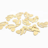 10pcs Raw Brass Textured Leaf Charms Pendant 21x15mm
