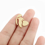 10pcs Raw Brass Textured Leaf Charms Pendant 21x15mm