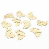 10pcs Raw Brass Textured Leaf Charms Pendant 21x15mm