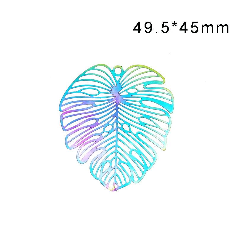 10pcs Stainless Steel Leaves Shape Charms 49.5*45mm