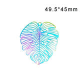 10pcs Stainless Steel Leaves Shape Charms 49.5*45mm