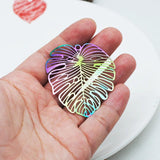 10pcs Stainless Steel Leaves Shape Charms 49.5*45mm