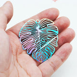 10pcs Stainless Steel Leaves Shape Charms 49.5*45mm