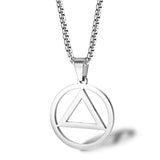 Stainless Steel Geometric Triangle Pendant Necklace