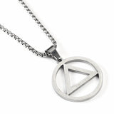 Stainless Steel Geometric Triangle Pendant Necklace