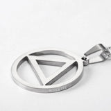 Stainless Steel Geometric Triangle Pendant Necklace