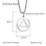 Stainless Steel Geometric Triangle Pendant Necklace