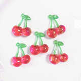 10pcs Acrylic Pearlescent Cherry Earring Charms DIY Jewelry Making