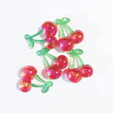 10pcs Acrylic Pearlescent Cherry Earring Charms DIY Jewelry Making