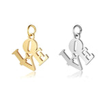 10Pcs Stainless Steel Love Charms for DIY Necklace Making