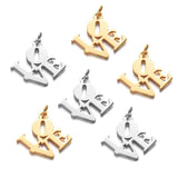 10Pcs Stainless Steel Love Charms for DIY Necklace Making