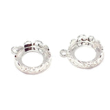 2pcs Silver Plated Flower Charms for Necklace Making