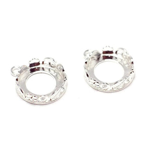 2pcs Silver Plated Flower Charms for Necklace Making