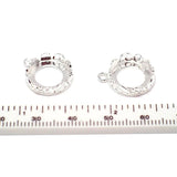 2pcs Silver Plated Flower Charms for Necklace Making