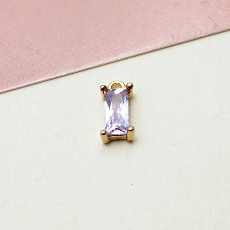 6Pcs Zircon Crystal Pendant Charms for DIY Jewelry Making