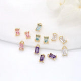 6Pcs Zircon Crystal Pendant Charms for DIY Jewelry Making