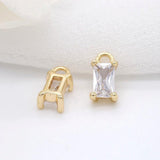 6Pcs Zircon Crystal Pendant Charms for DIY Jewelry Making