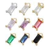 6Pcs Zircon Crystal Pendant Charms for DIY Jewelry Making