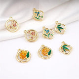 5pcs Chinese Flower Plum Blossoms Charm DIY Jewelry Making Findings