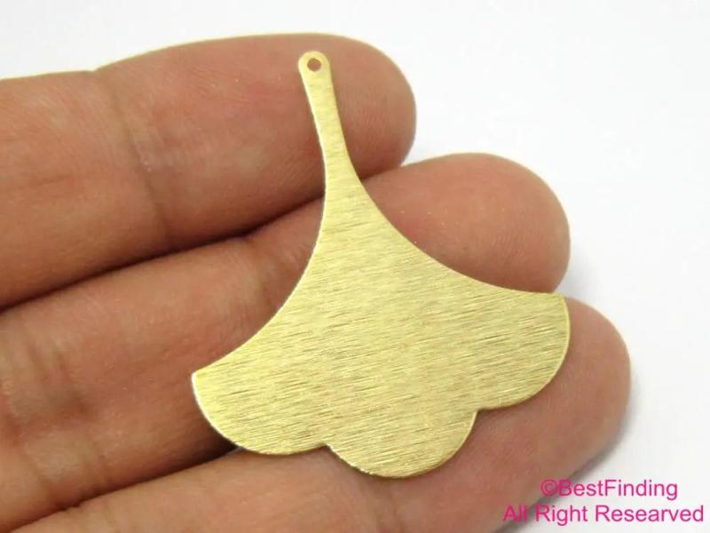 20pcs Brass Ginkgo Leaf Pendant Dangle Charm R409