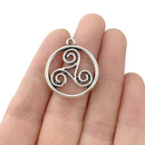 20pcs Celtic Knot Triskele Triple Round Charms Pendants Beads