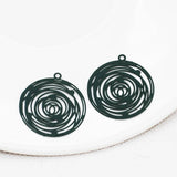 20pcs Spray Painting Charms Hollow Out Round Shape Filigree Stamping Jewelry DIY