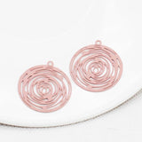 20pcs Spray Painting Charms Hollow Out Round Shape Filigree Stamping Jewelry DIY