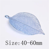 5Pcs Colorful Leaves Pendants Real Leaf Charm Beads With Hole DIY