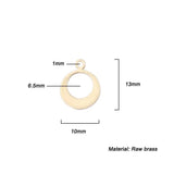 50Pcs Brass Moon Charms Pendant For DIY Jewelry Making