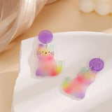 10pcs/pack Rainbow Cat Rabbit Charms for DIY Earring Necklace