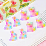 10pcs/pack Rainbow Cat Rabbit Charms for DIY Earring Necklace