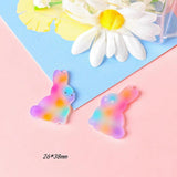 10pcs/pack Rainbow Cat Rabbit Charms for DIY Earring Necklace
