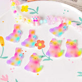10pcs/pack Rainbow Cat Rabbit Charms for DIY Earring Necklace