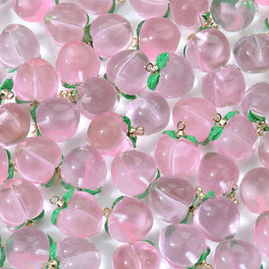 10Pcs Transparent Peach Resin Charms for DIY Jewelry Earrings Keychain