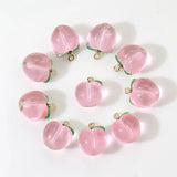10Pcs Transparent Peach Resin Charms for DIY Jewelry Earrings Keychain
