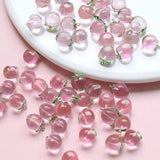 10Pcs Transparent Peach Resin Charms for DIY Jewelry Earrings Keychain