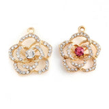 20Pcs Rose Flower Dangle Charms Pendant For Locket Necklaces