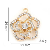20Pcs Rose Flower Dangle Charms Pendant For Locket Necklaces