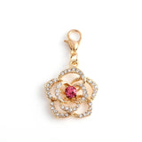 20Pcs Rose Flower Dangle Charms Pendant For Locket Necklaces