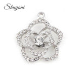 20Pcs Rose Flower Dangle Charms Pendant For Locket Necklaces