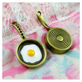 20pcs Vintage Alloy K Antique Bronze Pan Fried Egg Charms Pendant