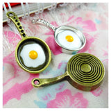 20pcs Vintage Alloy K Antique Bronze Pan Fried Egg Charms Pendant