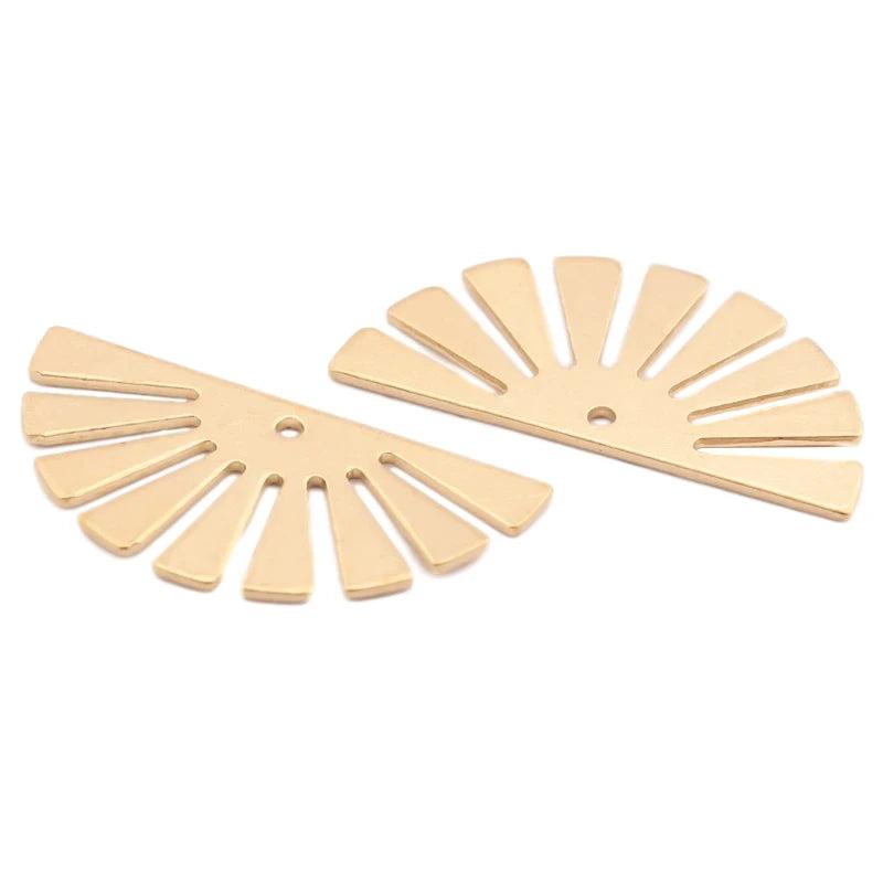 20pcs Raw Brass Semicircle Earrings Charms DIY Jewelry Making