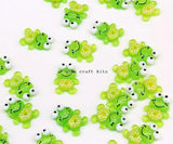 50pcs Glitter Frog Resin Flatbacks - Resin Cabochons flatback Buttons Resin Char