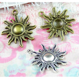 Lot of 50 Vintage Sunflower Pendant Charms DIY Jewelry Accessories