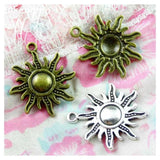 Lot of 50 Vintage Sunflower Pendant Charms DIY Jewelry Accessories
