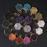 Druzy Crystal Stone Pendant Multi-shape Charms for Jewelry Making DIY
