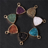 Druzy Crystal Stone Pendant Multi-shape Charms for Jewelry Making DIY