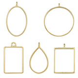 25pcs Alloy Geometric Frame Charms for DIY Resin Flower Jewelry