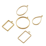 25pcs Alloy Geometric Frame Charms for DIY Resin Flower Jewelry